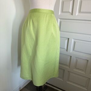 Elegant Lime Green Textured Women's Skirt 100% Cotton Size 14